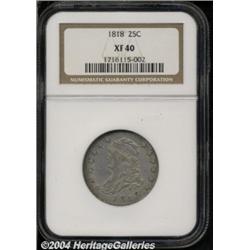 1818 25C XF40 NGC. B-2, R.1. Mottled