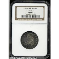 1820 25C Large 0 MS61 NGC. B-2, R.2. This die