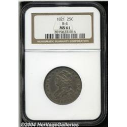 1821 25C MS61 NGC. B-4, R.2. Dusky