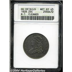 1828 25C--Cleaned--ANACS. AU Details, Net
