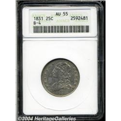 1831 25C Small Letters AU55 ANACS. B-4, R.1. A