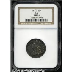 1832 25C AU58 NGC. B-2, High R.1. Smaller