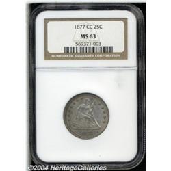 1877-CC 25C MS63 NGC. Briggs 1-A. The bases of