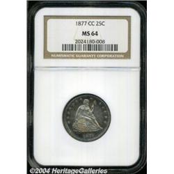 1877-CC 25C MS64 NGC. Lovely peripheral