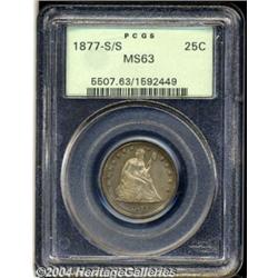 1877-S/S 25C MS63 PCGS. Quite frosty with