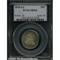 1878-CC 25C MS64 PCGS. This is a lovely,