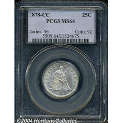 1878-CC 25C MS64 PCGS. Sharply struck and