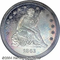 1863 25C PR67 NGC. The Philadelphia Mint