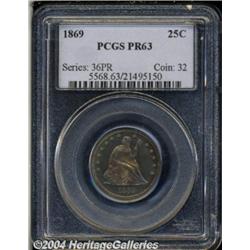 1869 25C PR63 PCGS. Fully struck and unmarked,