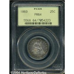 1869 25C PR64 PCGS. Fewer than 17,000 business