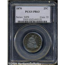 1870 25C PR63 PCGS. Fully struck with a
