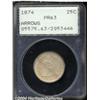Image 1 : 1874 25C Arrows PR63 PCGS. The obverse has
