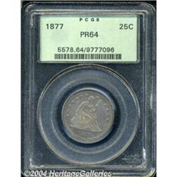 1877 25C PR64 PCGS. Luminous golden-brown and