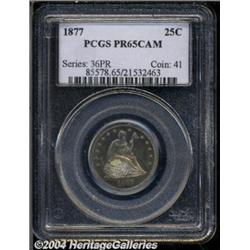 1877 25C PR65 Cameo PCGS. Spectacular