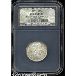1892 25C Unc Details, Environmental Damage