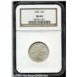1892 25C MS64 NGC. Type Two Reverse. A