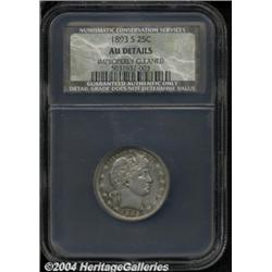 1893-S 25C AU Details, Improperly Cleaned,