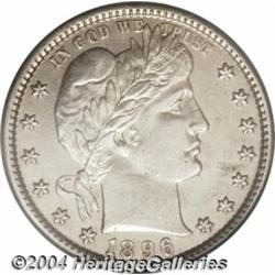 1896-S 25C Unc Details, Rim Filed, NCS. The