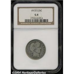1913-S 25C Good 4 NGC. A difficult date that