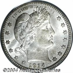 1914-D 25C MS66 PCGS. Light sky-blue and tan