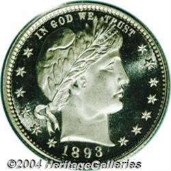 1893 25C PR67 Cameo PCGS. Only 792 proofs were