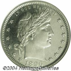 1896 25C PR66 Cameo NGC. Mostly brilliant with