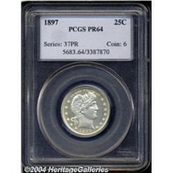 1897 25C PR64 PCGS. Light yellow-green patina