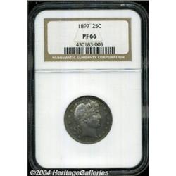 1897 25C PR66 NGC. Well struck with uneven