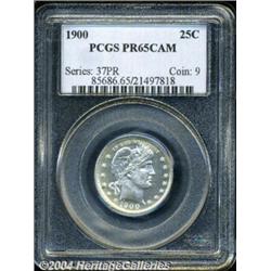 1900 25C PR65 Cameo PCGS. Brilliant aside from