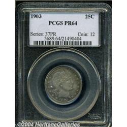 1903 25C PR64 PCGS. Steel-blue and lavender