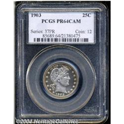 1903 25C PR64 Cameo PCGS. Attractive