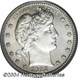 1912 25C PR66 Cameo PCGS. Completely untoned