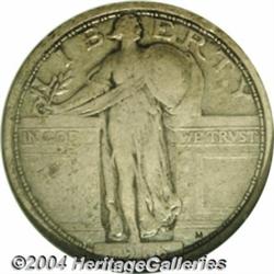 1916 25C VF30 NGC. A well balanced rose-gray