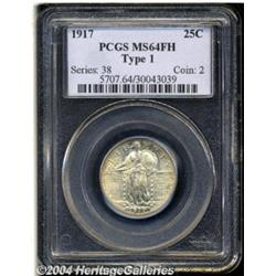 1917 25C Type One MS64 Full Head PCGS. Fully