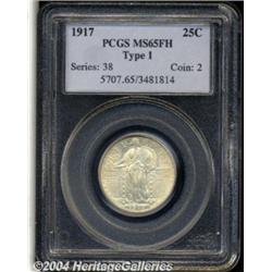 1917 25C Type One MS65 Full Head PCGS. Crisply