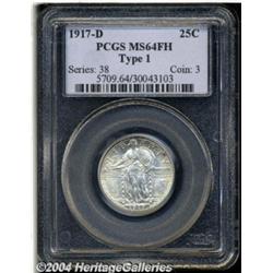 1917-D 25C Type One MS64 Full Head PCGS. The