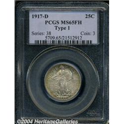 1917-D 25C Type One MS65 Full Head PCGS. An