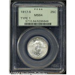 1917-S 25C Type One MS64 PCGS. Sharp and