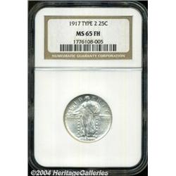 1917 25C Type Two MS65 Full Head NGC. Untoned