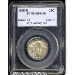 1918-D 25C MS64 Full Head PCGS. Highly