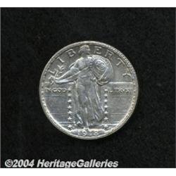 1918-S 25C MS63 Uncertified. Light steel-blue