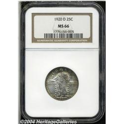 1920-D 25C MS66 NGC. A reasonably well struck