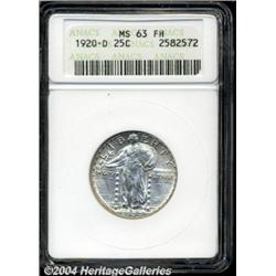 1920-D 25C MS63 Full Head ANACS. Well struck
