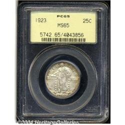 1923 25C MS65 PCGS. Satiny luster shows