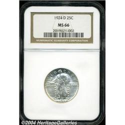 1924-D 25C MS66 NGC. Boldly struck with minor