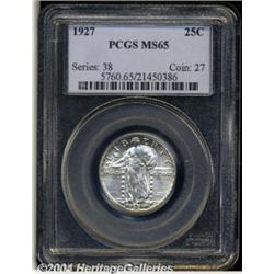1927 25C MS65 PCGS. Well struck, satiny, and