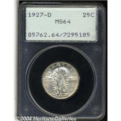 1927-D 25C MS64 PCGS. Boldly struck, save for