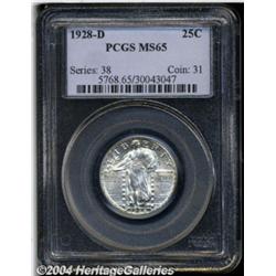 1928-D 25C MS65 PCGS. Sharply struck with full