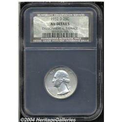 1932-D 25C AU50 Details, Environmental Damage,