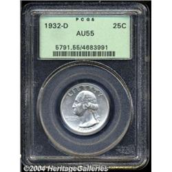 1932-D 25C AU55 PCGS. A mostly lustrous, high